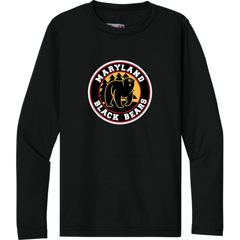 Maryland Black Bears Youth Cooling Performance Long Sleeve Tee