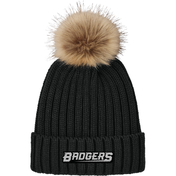 Allegheny Badgers Faux Fur Pom Beanie