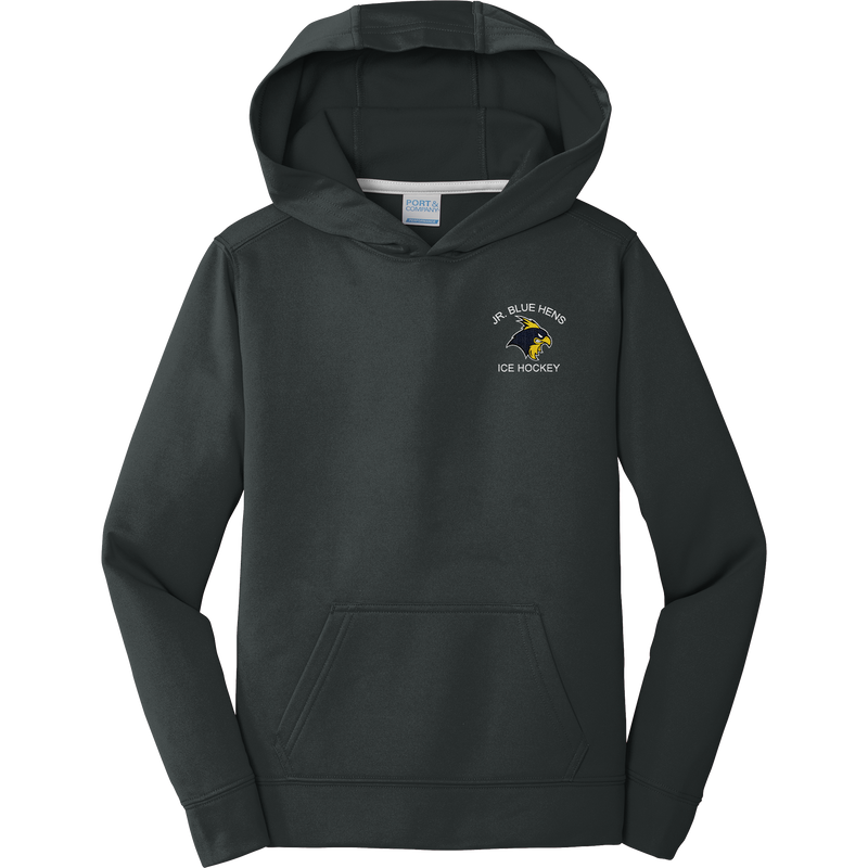 Delaware Jr. Blue Hens Youth Performance Fleece Pullover Hooded Sweatshirt