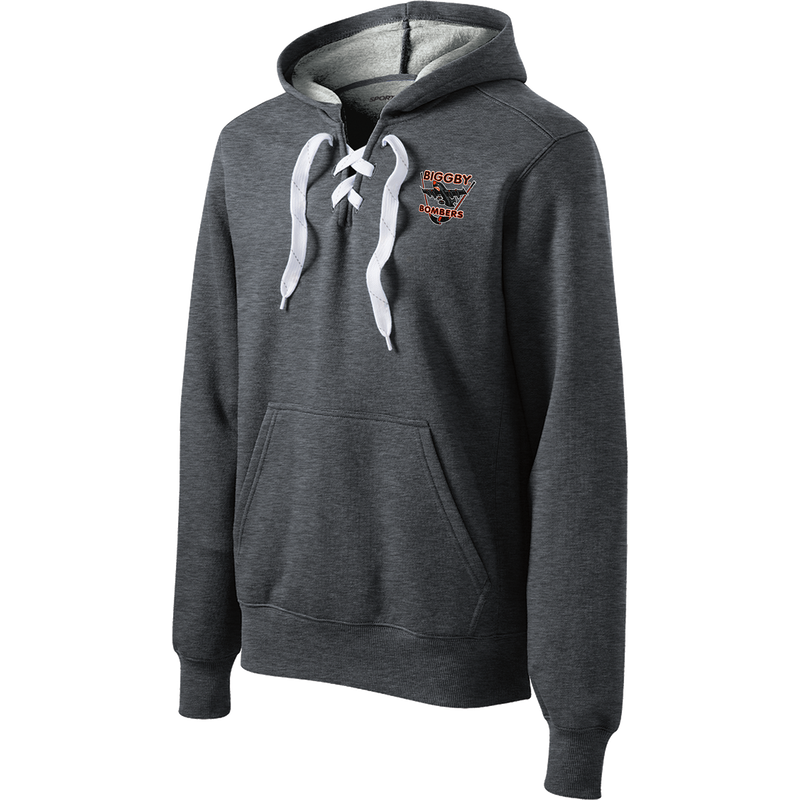 Biggby Bombers Lace Up Pullover Hooded Sweatshirt
